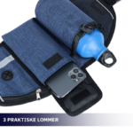 FitMe magebelte med elastisk bånd til hund detaljer med 3 praktiske lommer for oppbevaring av drikkeflaske, mobil og annet