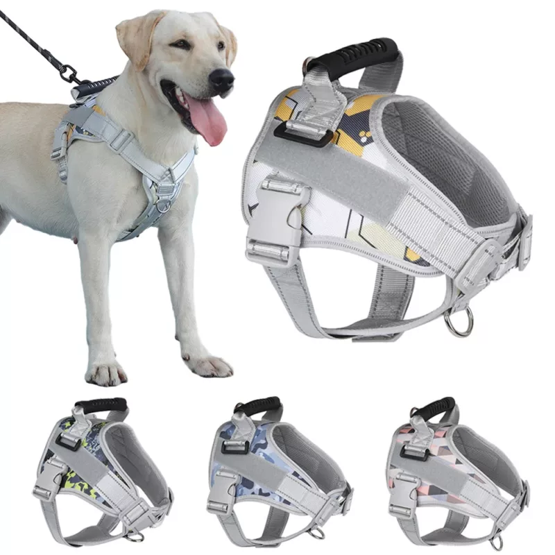 No Pull Large Dog Harness with Easy Control Handle Oxford Cloth Big Dog Harness Vest Outdoor