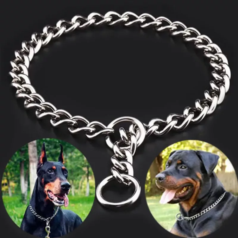 Pet P Snake Chain Collar Dog Choke Collar Stainless Steel Ship Chain for Dogs Adjustable Dog