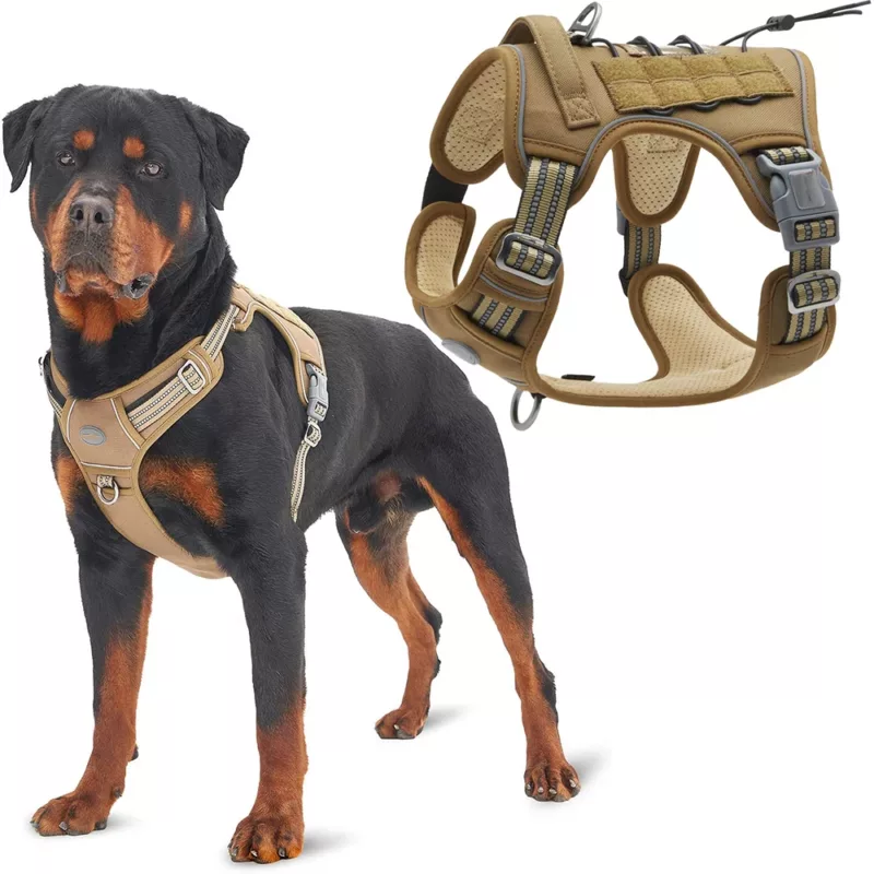 Tactical Dog Harness for Small Large Dogs No Pull Adjustable Pet Harness and leash Set Reflective