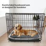 Premium Ortopedisk 3-lags Hundeseng bilde som viser at sengen passer i hundebur