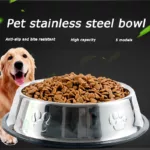 6 Size Pet Dog Cat Bowls Stainless Steel Feeding Feeder Water Bowl for Pet Dog Cats Puppy Outdoor Food Dish XS/S/M/L/XL/XXL 2