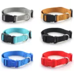 Classic Solid Pet Dog Collar Basic Nylon Dog Cat Collars for Small Medium Dogs Can Match Leash & Harness with Quick Snap Buckle 2