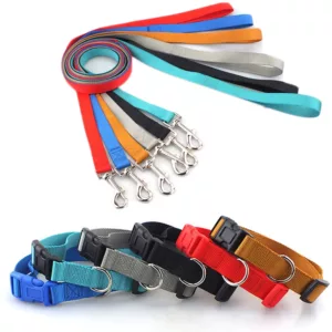 Classic Solid Pet Dog Collar Basic Nylon Dog Cat Collars for Small Medium Dogs Can Match Leash & Harness with Quick Snap Buckle
