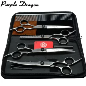 Dog Grooming Scissors Purple Dragon 6" 7" Stainless Pet Beauty Scissors Cutting Scissors Thinning Shears Curved Scissors Z3001