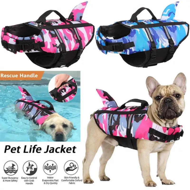 Pet Dog Life Jacket Vest Clothes Life Vest Collar Harness Pet Dog Swimming Summer Swimwear Clothes 7 2