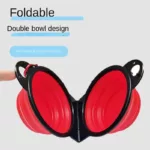 1-piece 2-in-1 foldable dual bowl feeding bowl portable outdoor travel dog and cat drinking bowl 4