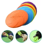 Dog Toy Flying Disc Silicone Material Sturdy Resistant Bite Mark Repairable Pet Outdoor Training Entertainment Throwing Type Toy 2