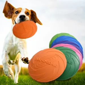 Dog Toy Flying Disc Silicone Material Sturdy Resistant Bite Mark Repairable Pet Outdoor Training Entertainment Throwing Type Toy 1