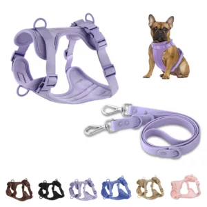Double Dog Leash PVC Comfortable and breathable Dog Harness and leash set Adjustable Chest Strap Collars-f- Harnesses & Leashes 1