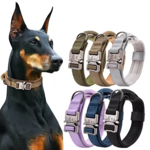 Durable Military Tactical Dog Collar Adjustable Pet Nylon Training Rottweiler Dog Collar For Medium Large Dogs German Shepard 1
