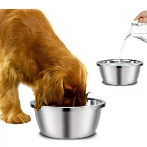 Large Stainless Steel Dog Bowls Thick Smooth Metal Food and Water Dishes 1